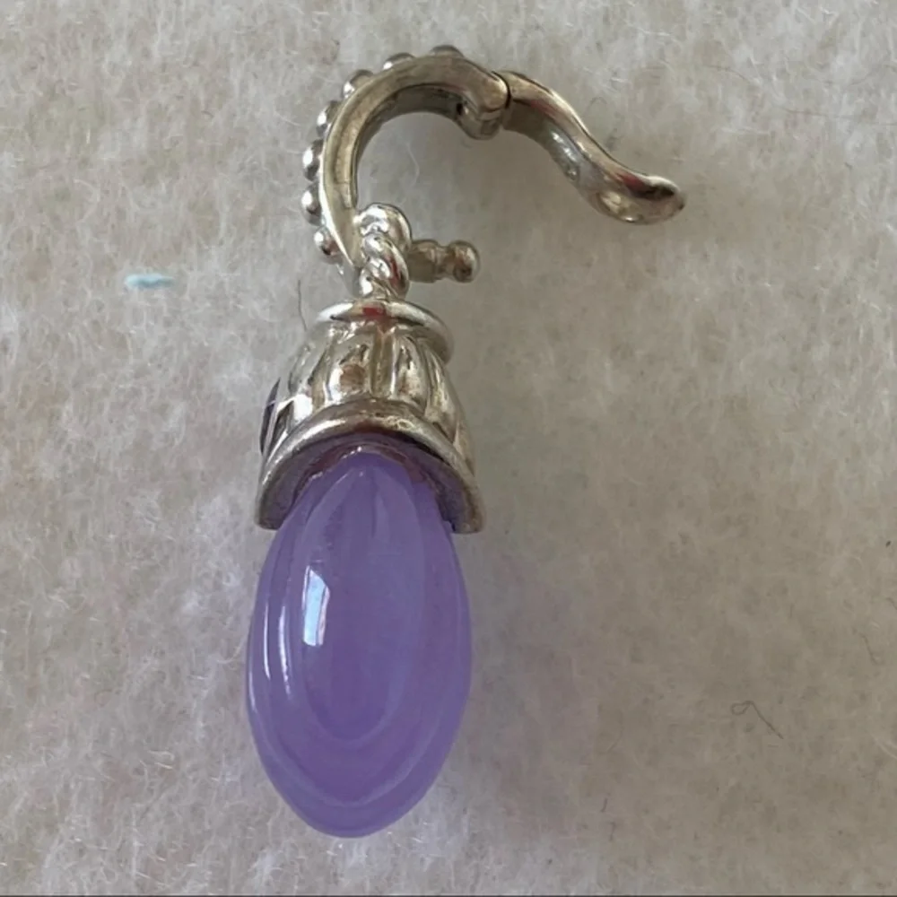 Judith Ripka 925 Sterling Silver Purple Amethyst Beaded Medallion Cord Necklace